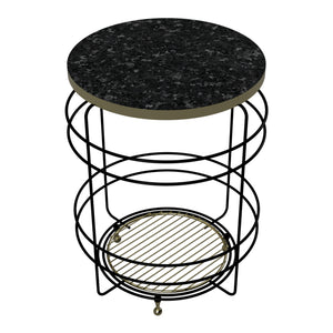 Korbtisch Padasjoki  Marmoroptik, schwarz [en.casa]