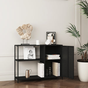 Schrankregal Viitasaari Metall Schwarz [en.casa]