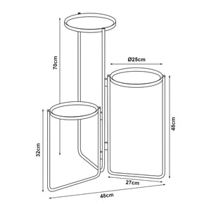 Pflanzenständer Ostre mit 3 Ablagen Metall [en.casa]