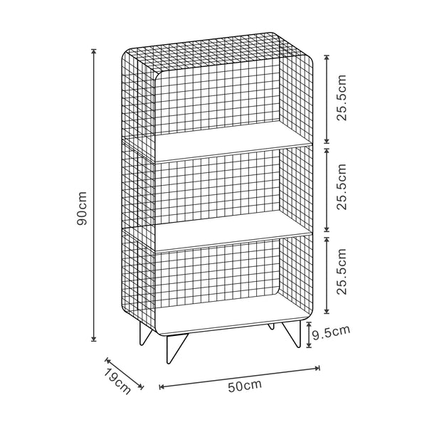 Standregal Volda Metall 90x50x19 cm [en.casa]