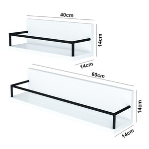 Wandregal Grue 2er Set Weiß/Schwarz [en.casa]