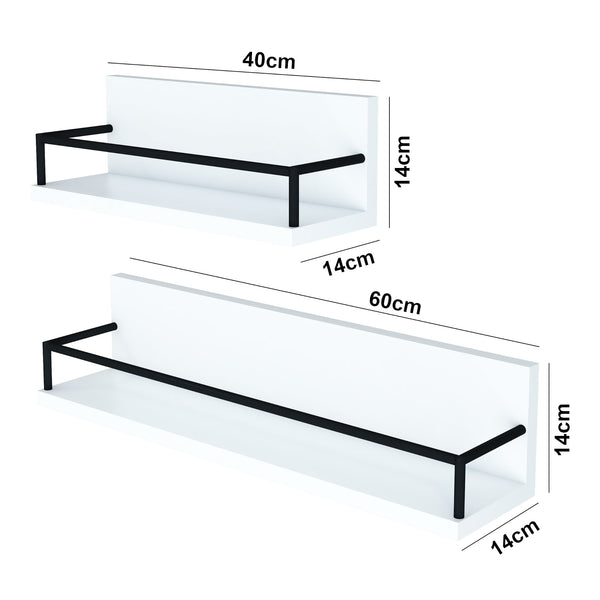 Wandregal Grue 2er Set Weiß/Schwarz [en.casa]
