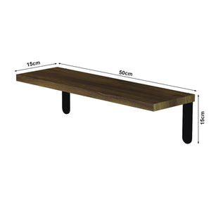 Wandregal Frogn 5er Set Holzfarben/Schwarz [en.casa]