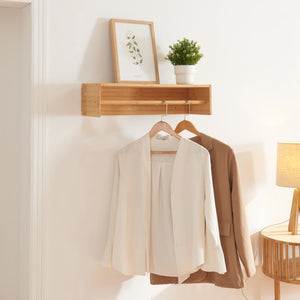 2-in-1 Wandregal Flå Bambus [en.casa]