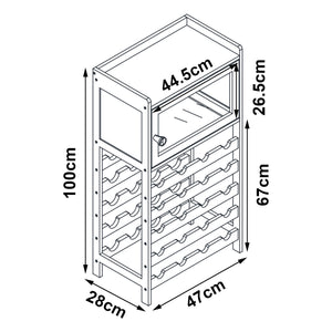 Weinregal Gjerstad 100x47x28cm Bambus Natur [en.casa]