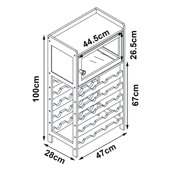 Weinregal Gjerstad 100x47x28cm Bambus Natur [en.casa]
