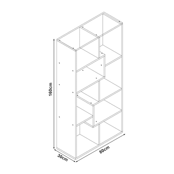Bücherregal Hå Bambus 160x80x30cm Natur [en.casa]