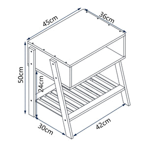 Nachttisch Håbo 50x45x36 cm Bambus [en.casa]