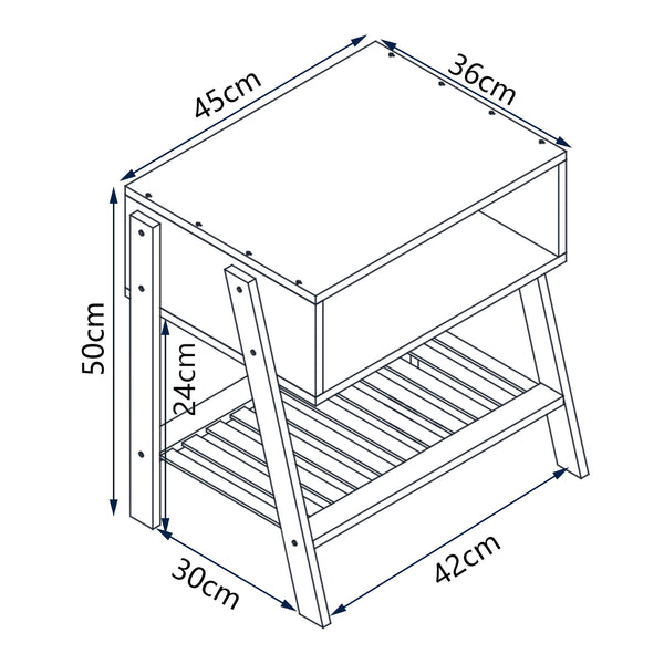Nachttisch Håbo 50x45x36 cm Bambus [en.casa]