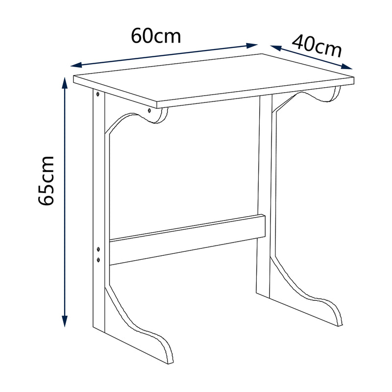 Maßskizze Laptoptisch Hægebostad 65x60x40 cm Bambus [en.casa]