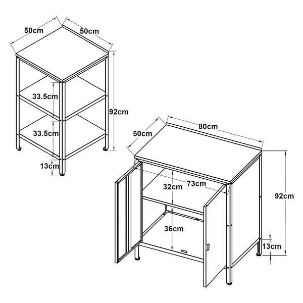 Outdoorset Bolognano Standregal und Schrank Schwarz, matt [casa.pro]