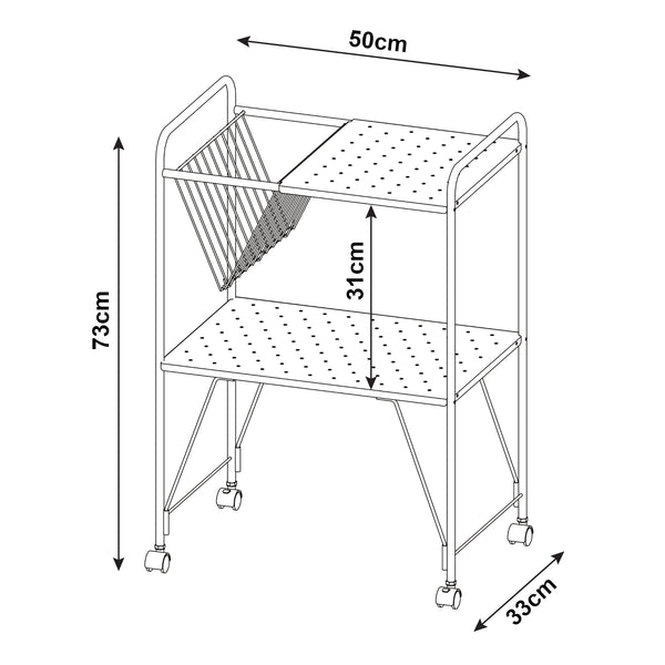 Servierwagen Austrheim 73x50x33cm Schwarz [en.casa]