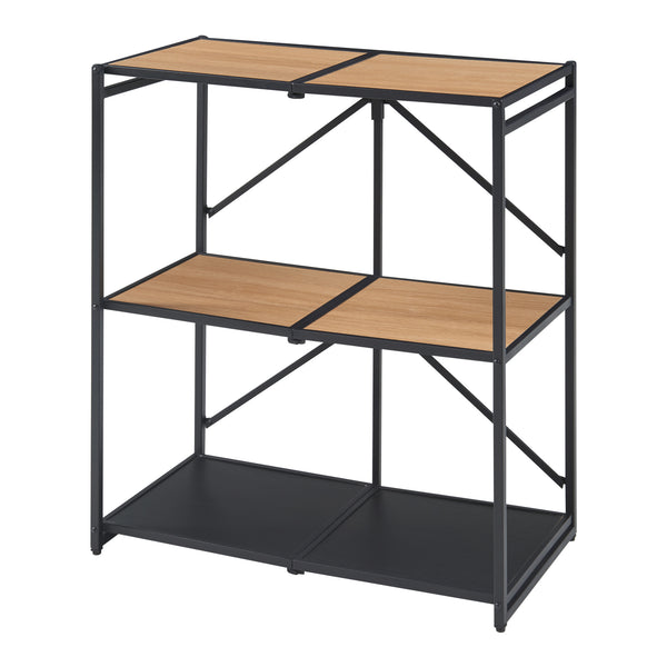 Klappregal Telemark 81x68x38 cm Schwarz/Eiche-Optik [en.casa]