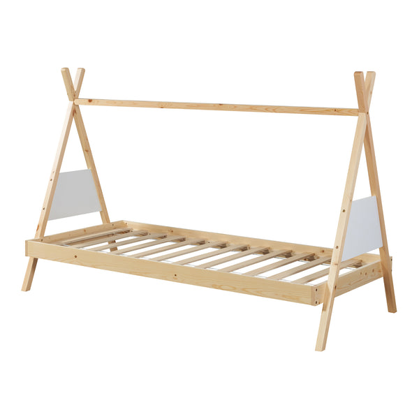 Tipi-Bett Siikajoki 90x200cm Kiefernholz Natur [en.casa]