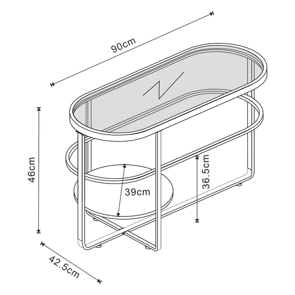 Couchtisch Kumla mit Glasplatte [en.casa]