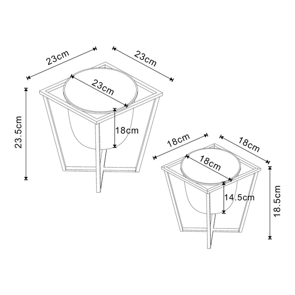 Pflanzenständer Nordmaling 2er Set Metall Schwarz [en.casa]