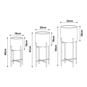 Pflanzenständer Orsa 3er Set Metall Schwarz [en.casa]