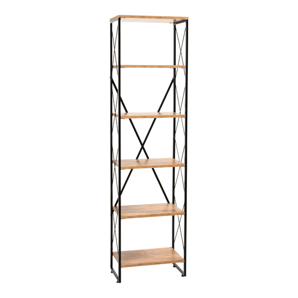 Standregal Åre 180x50x30cm Schwarz/Holzoptik [en.casa]