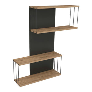 Wandregal Pudasjärvi 65x19x96 cm Anthrazit/Eichenoptik [en.casa]