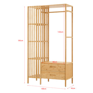 Garderobenständer Varanger 185x100x45 cm Bambus [en.casa]