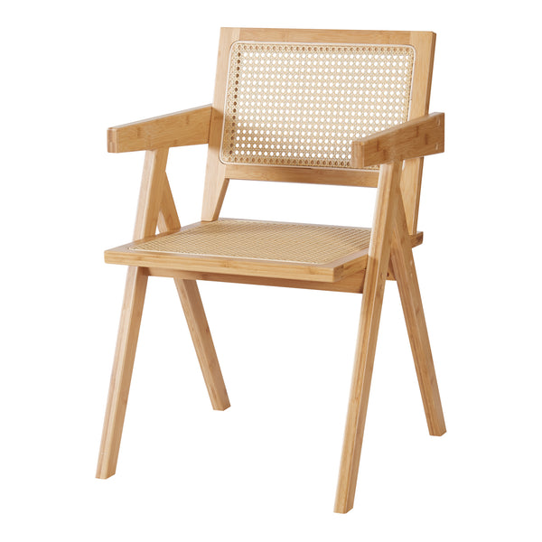 Esszimmerstuhl Asikkala 79x50x50cm Bambus/Rattanoptik [en.casa]