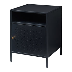 Nachtschrank Janakkala 55x40x40 cm Stahl Schwarz [en.casa]