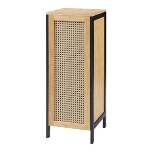 Wäschekorb Tervola 51 L Schwarz/Bambus [en.casa]