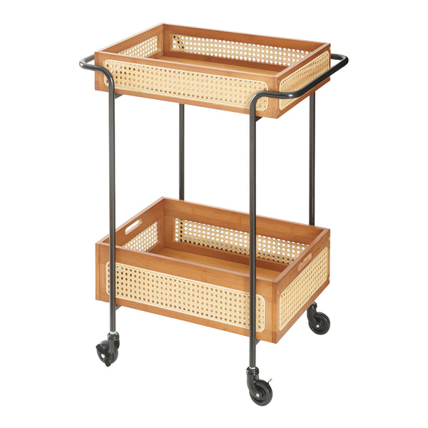 Servierwagen Tervola 81x61x39 cm Rattanoptik [en.casa]