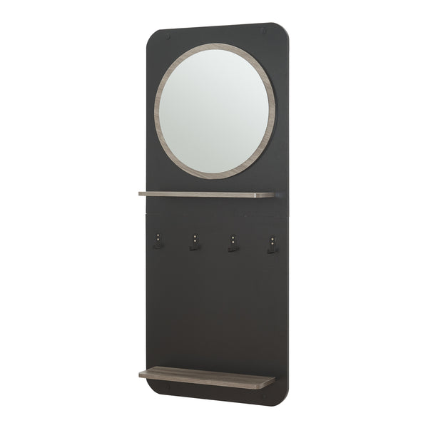 Garderobenpaneel Helsinge mit Spiegel 140x60x16 cm [en.casa]