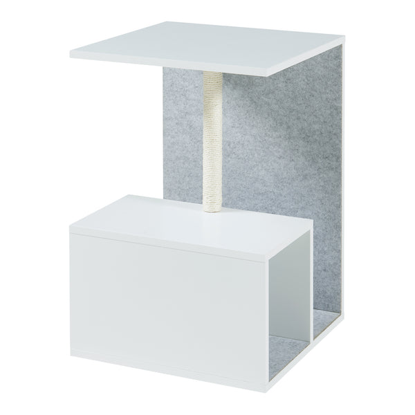 Beistelltisch mit Kratzsäule Masfjorden Weiß [en.casa]