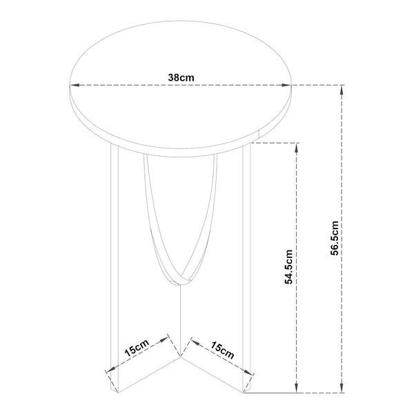 Beistelltisch Rindal 38x56,5 cm Eichenoptik [en.casa]