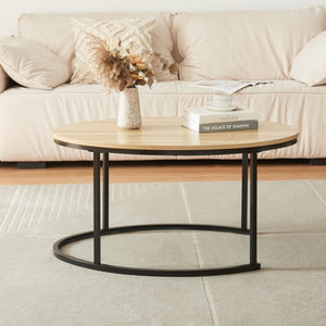 Satztisch Niederlande 2er Set Schwarz/Eiche [en.casa]