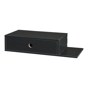 Wandregal Stor mit Schublade 65x30x15 cm Schwarz [en.casa]