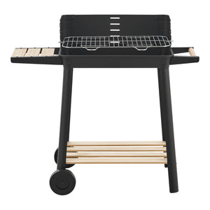 Grillwagen Ari 78x86x30cm Schwarz/Holz [casa.pro]