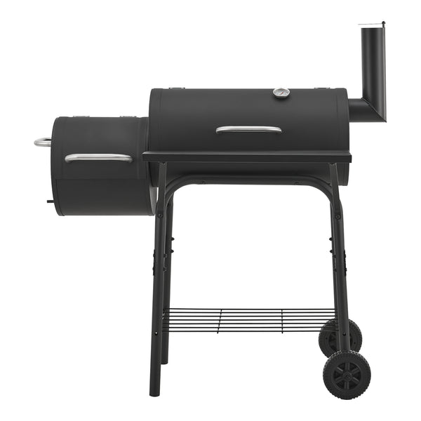 Smoker Grillwagen Arielli 115x110x64cm Schwarz [casa.pro]
