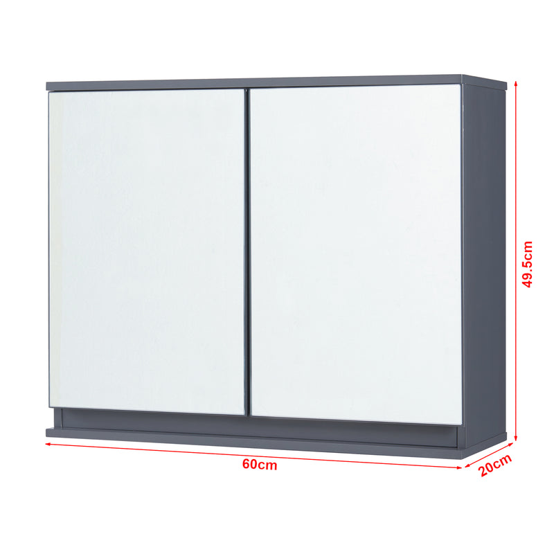 Maßskizze Spiegelschrank Overath 60x20x50 cm Grau [en.casa]