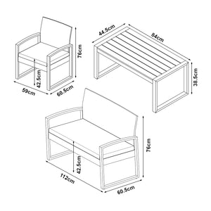 Gartenmöbelset Calciano 4-tlg. [casa.pro]
