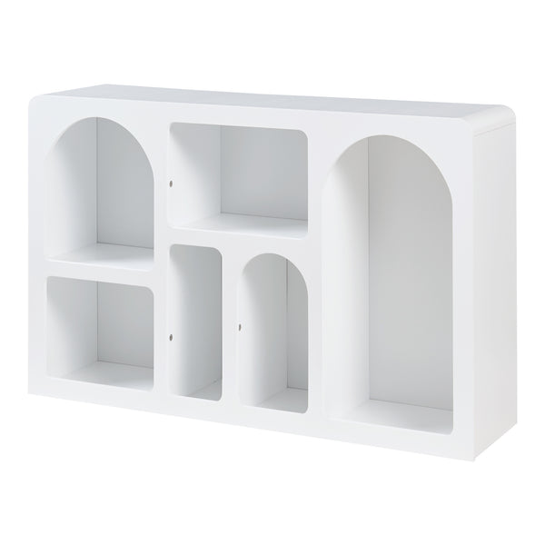 Sideboard Vågå mit offenen Fächern 110x30x70 cm Weiß [en.casa]