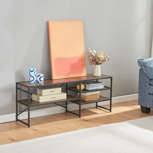 Fernsehtisch Västiarharg 120x30x46 cm Schwarz/Walnussoptik [en.casa]