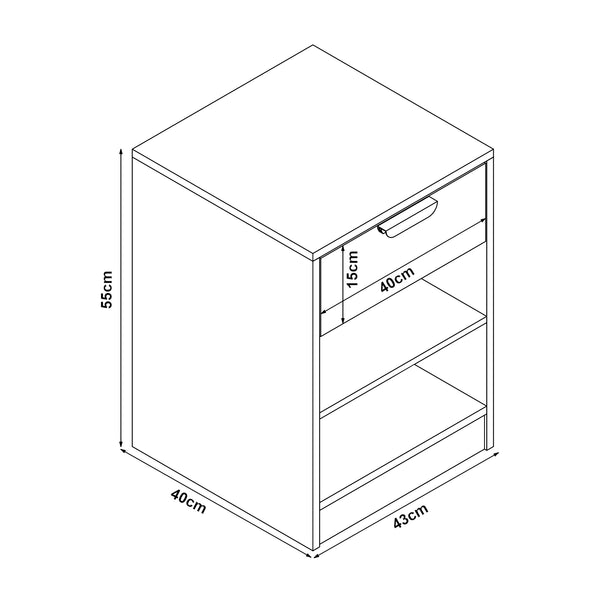 Nachttisch Varkaus 55x43x40cm Eichenoptik [en.casa]
