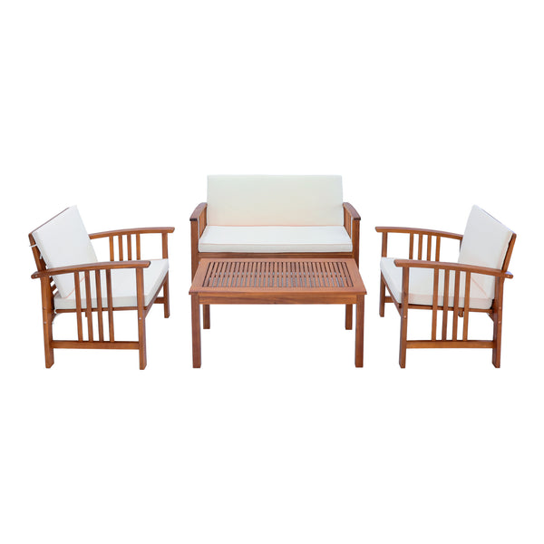 Gartenmöbelset Brissogne 4-tlg. Akazienholz FSC®-zertifiziert [en.casa]