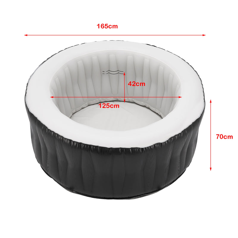 Maßskizze Aufblasbarer Whirlpool Carbone 165x70 cm [pro.tec]