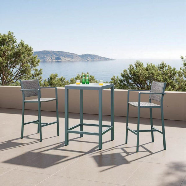 Outdoor-Barstuhl 2er Set Avise Aluminium Dunkelgrau [casa.pro]