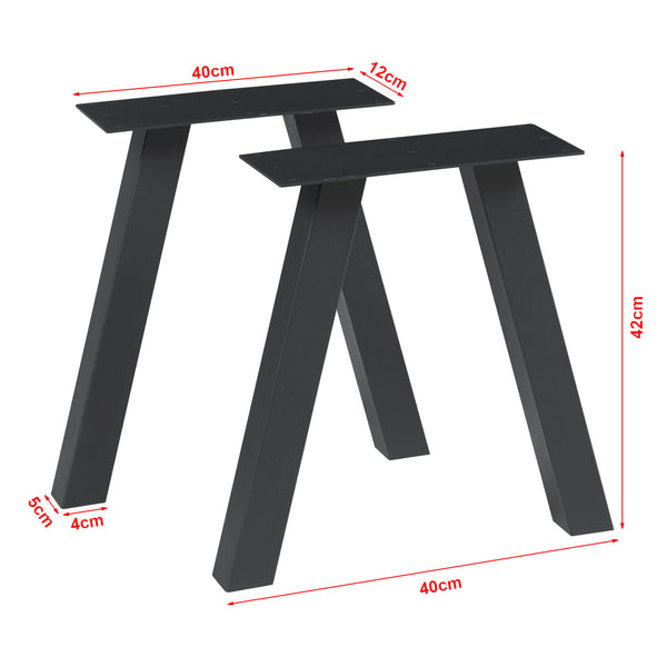 Tischgestell 2er Set Mariager 42x40cm Schwarz [en.casa]