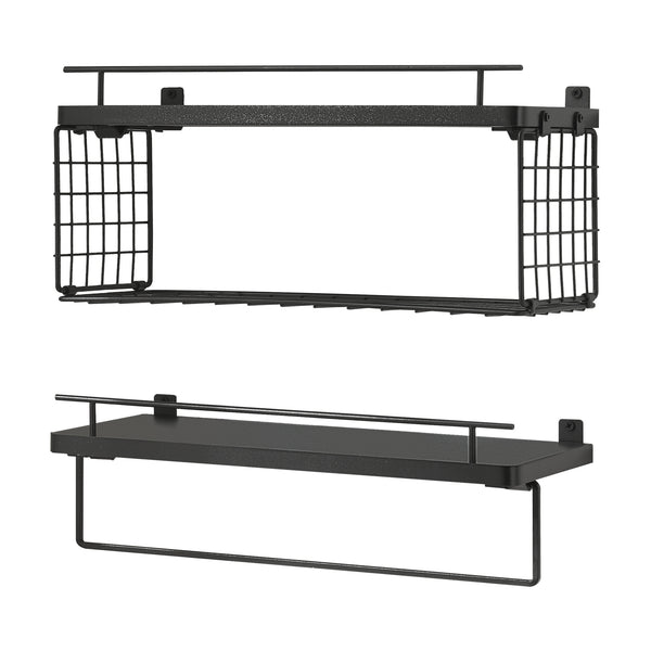 Wandregal Vik 2er Set Schwarz [en.casa]