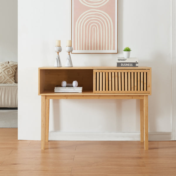 Konsolentisch Ypäjä 110x39x81 cm Bambus [en.casa]