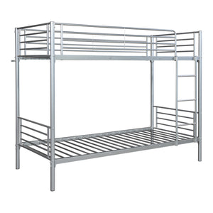 Metall-Etagenbett Soppsar 208,5x97x165 cm Silber [en.casa]