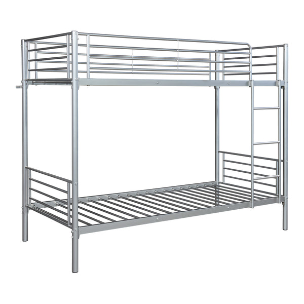 Metall-Etagenbett Soppsar 208,5x97x165 cm Silber [en.casa]