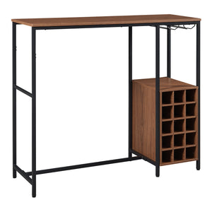 Bartisch Trøndelag 120x40x105 cm mit Weinregal für 15 Flaschen [en.casa]