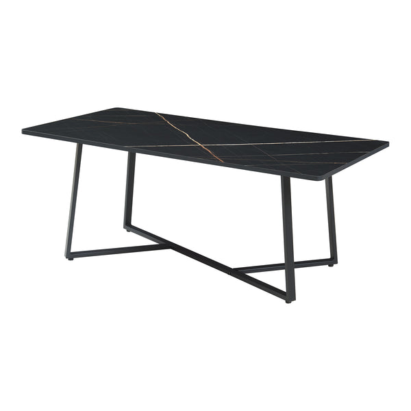Couchtisch Riskiften 120x60x48 cm Marmoroptik, schwarz [en.casa]